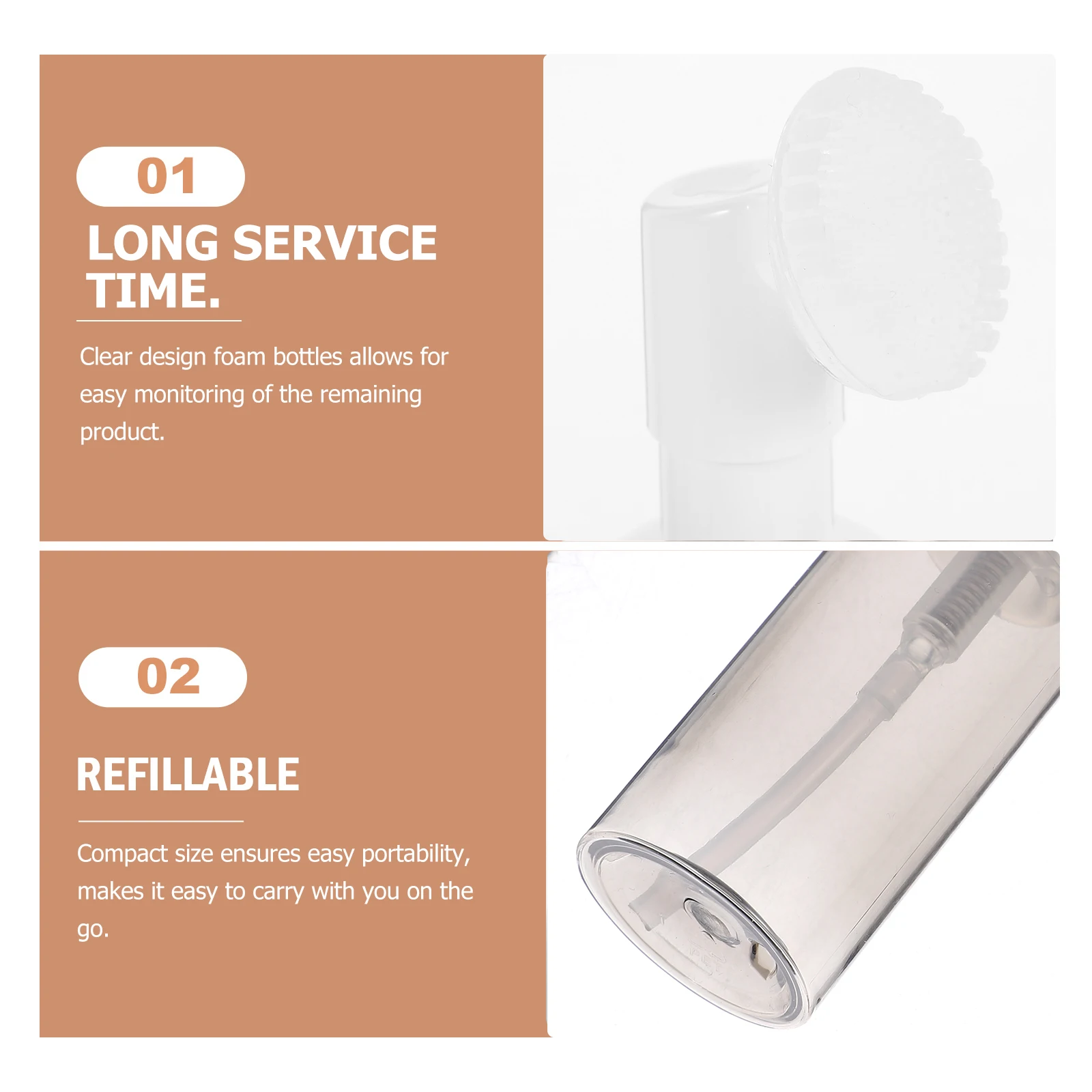 

4pcs Foam 60ml Transparent Black Foaming Pump Brush Head Refillable Packaging Cosmetics Foaming Bottle With Brush Body Wash