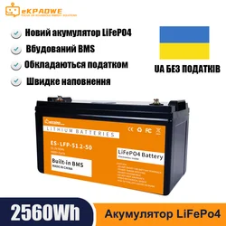 LiFePO4 12V 24V 100Ah 200Ah 2.6KW Bluetooth 1280W 6500+ Cycles Cells 100 Ah 200Ah BMS LiFePO4 12.8V Lithium Battery UKR No Tax