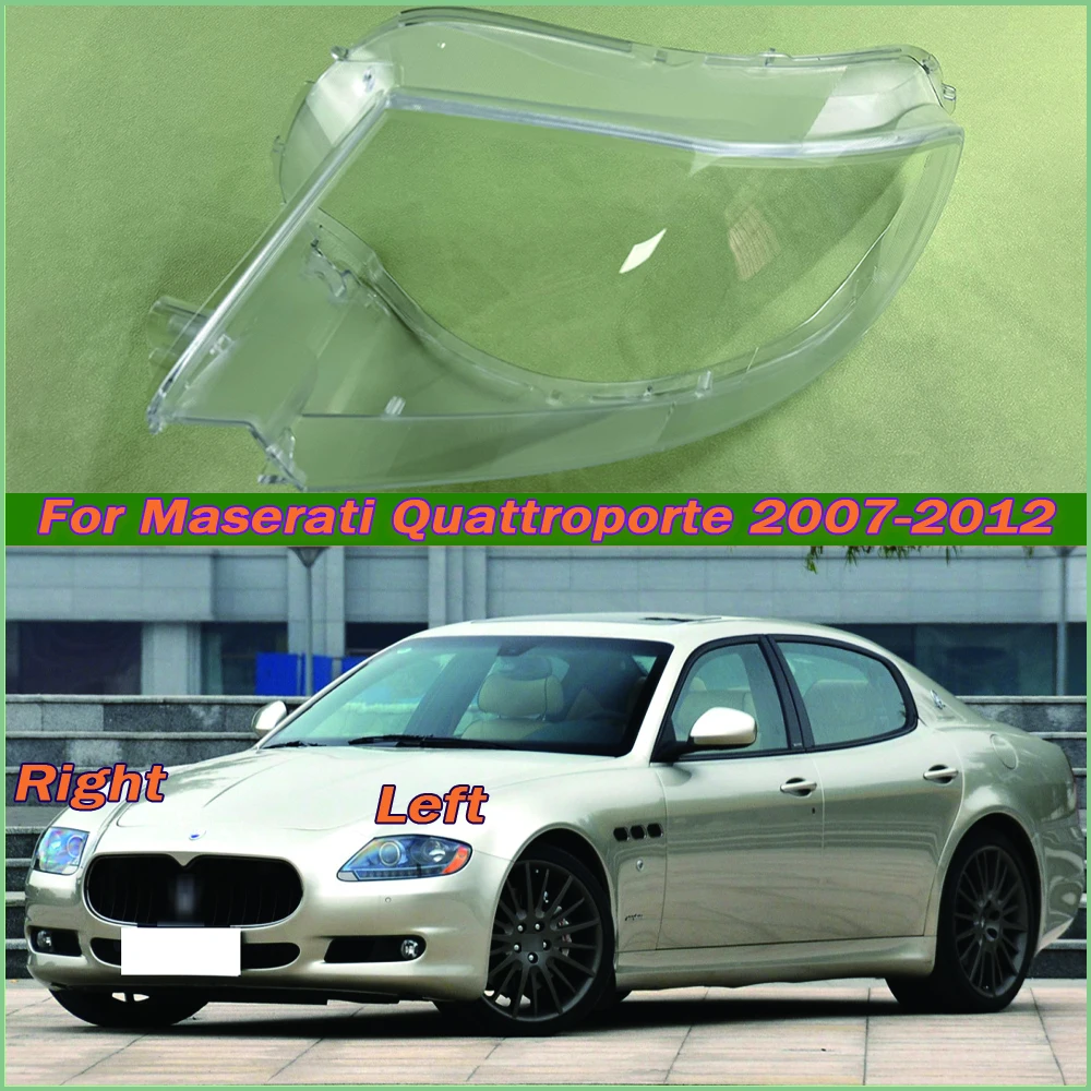 For Maserati Quattroporte 2007-2012 Headlight Cover Transparent Headlamp Lamp Shell Lens Replace Original Lampshade Plexiglass