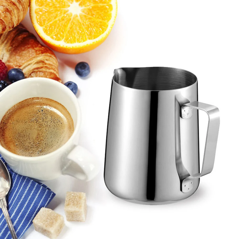

Coffee Pull Flower Milk Cup Stainless Steel Dripless Spout Latte Kitchen Gadget Easy Clean Heat Safe Reasonable Size