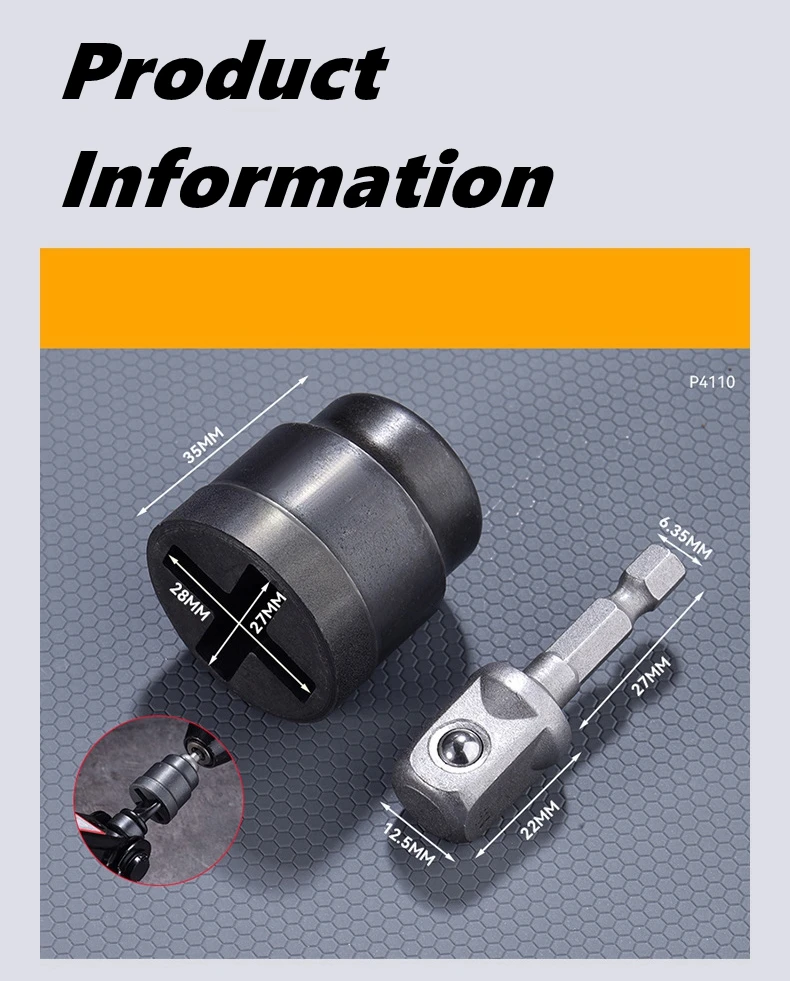 

Universal Scissor Jack Adapter Socket, Converts Impact Drill/Ratchet to Lifting Tool, Chrome Vanadium Steel