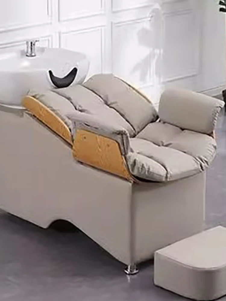 Cómoda cama De champú De lujo, mueble moderno para lavar el cabello, salón De belleza y peluquería