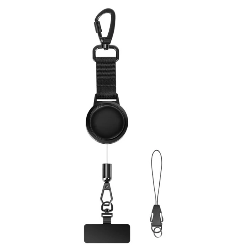 Super Sale Anti-Theft Phone Tether, Retractable Steel Line Cellphone Strap with Locking Carabiner & 360° Metal Tab.