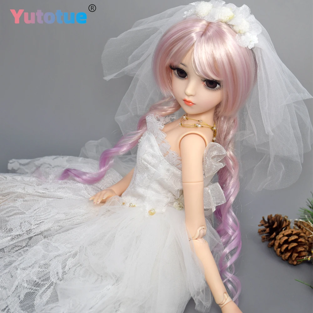 YUTOTUE 1/3 BJD Pop Speelgoed Meisjes Gift 24 inch Vrouwelijke Pop met Kleding Schoenen Gradiënt Pruiken Volledige Set