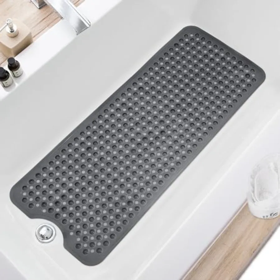 

Bath Tub and Shower Mats Non Slip 40 x 16 Inch Extra Large Bathtub Mat Machine Washable Bathmat with Drain Holes Suction Cups f