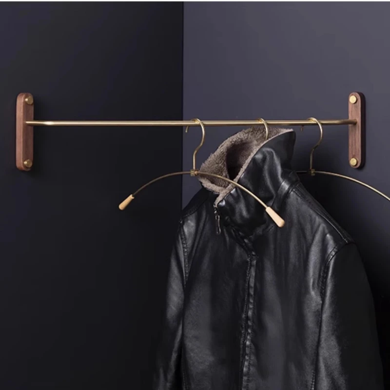 

Black Walnut Clothes Hanger Corner Wall Mounted Storage Rack Multi Functional Coat Stand Creative Versatile Clothing Pole