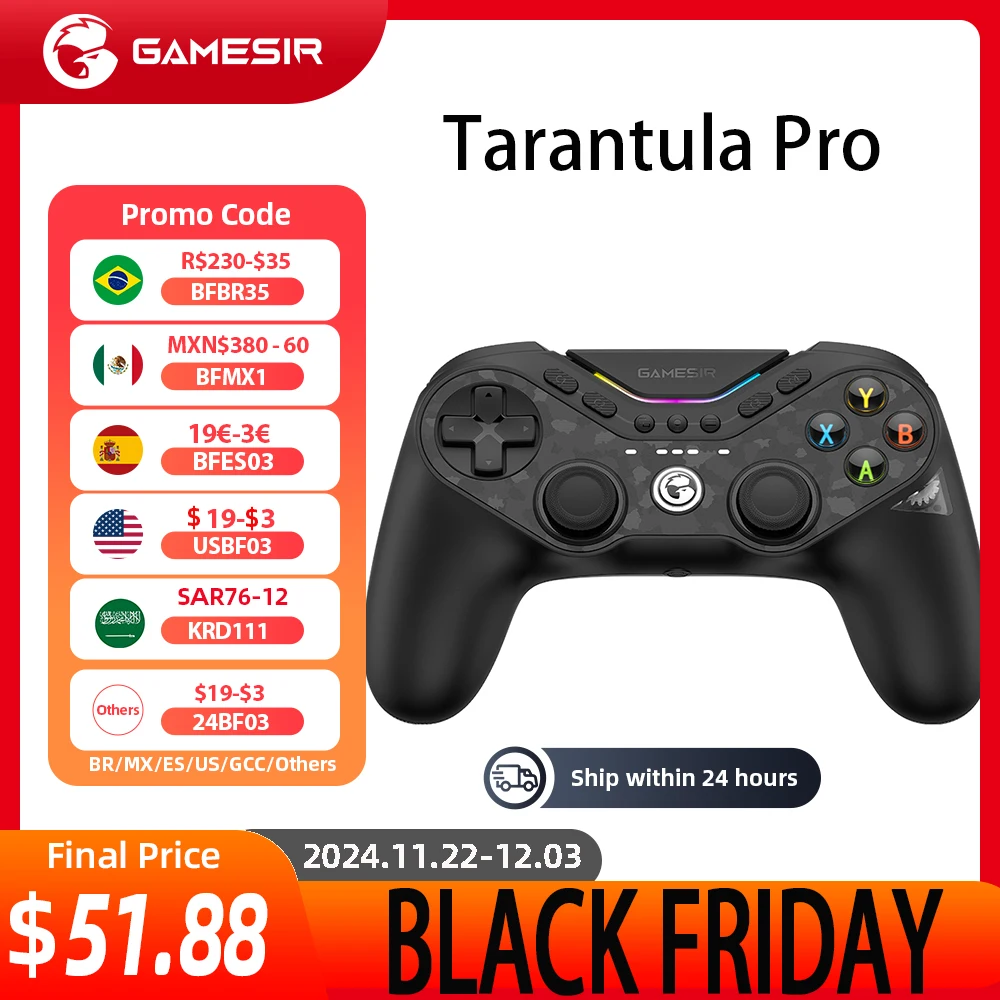 GameSir Tarantula Pro T3 Pro Wireless PC Controller for PC Steam Switch Android iOS Three connection modes