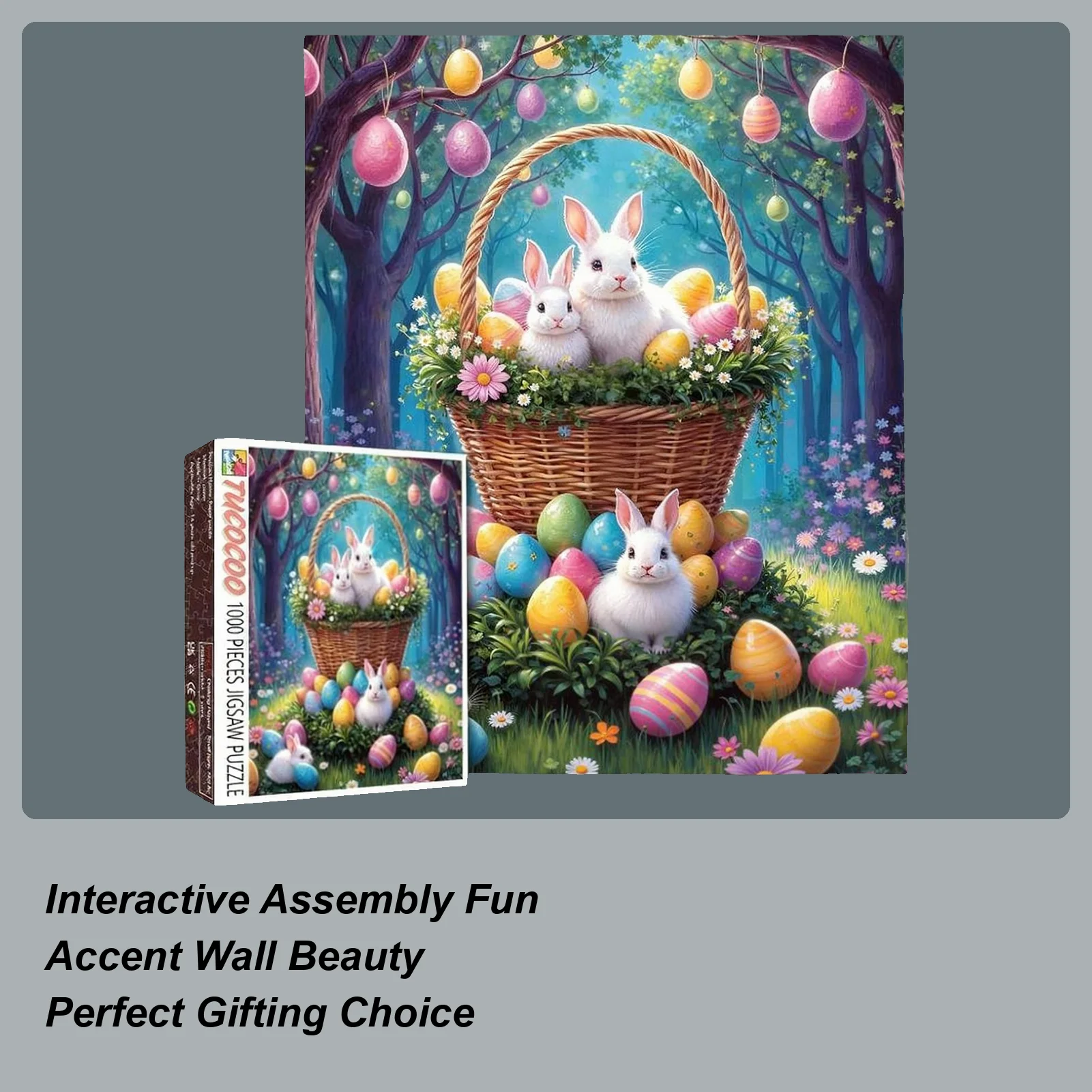 

Пазл-головоломка «Зайчик», 1000 деталей, 70x50 см, Пасхальный, весенний, в стиле фермерского дома, настенный декор для взрослых, семейная игра, вечерняя развлечение