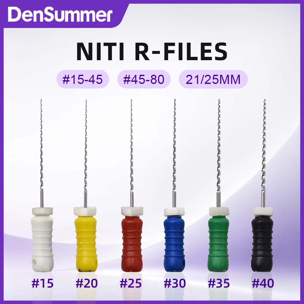1 Box DenSummer #15-40 Niti R Files 21/25mm Root Cannal File Thread Design Hand Use Dentistry Tools Nickel-titanium REAMER Files