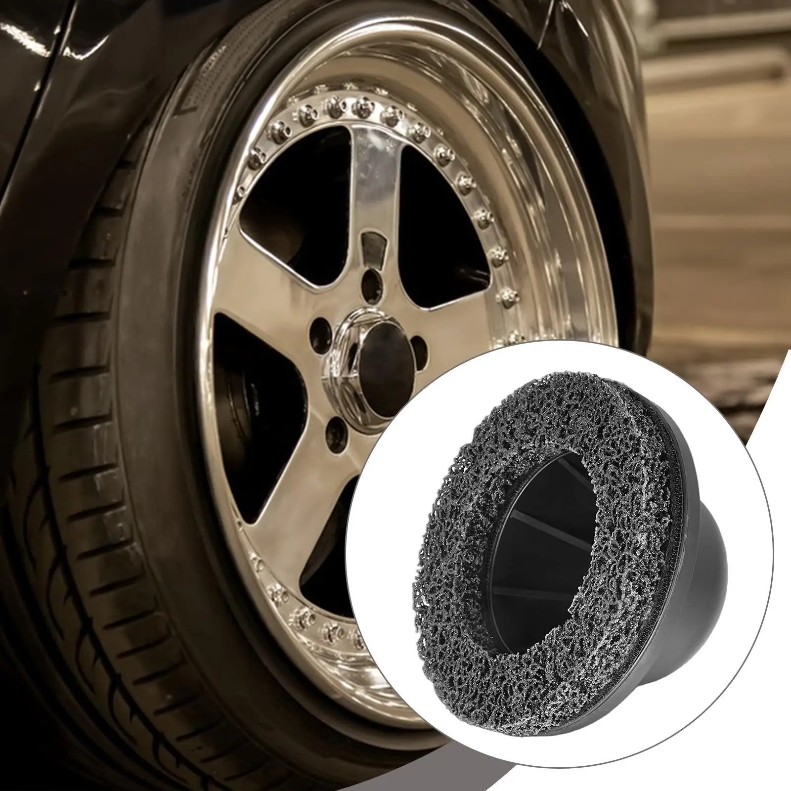 

Wheel Hub Grinder Round Stainless Steel Accessory Polishing Easy Installation Cleaning Tool for Truck Motorcycle Car