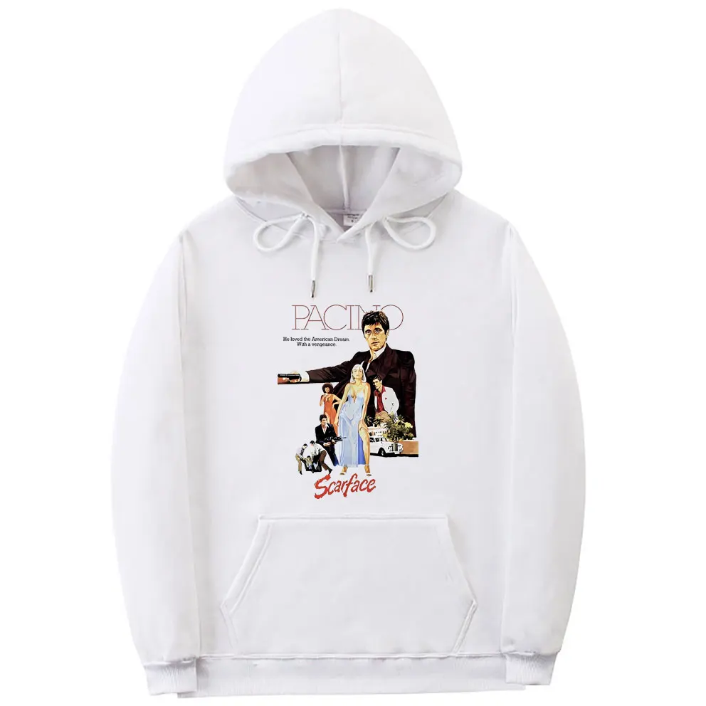 

Vintage Movie Scarface Tony Montana Graphic Hoodie Al Pacino Print Tracksuit Men Hip Hop Rock Gothic Oversized Pullover Hoodies