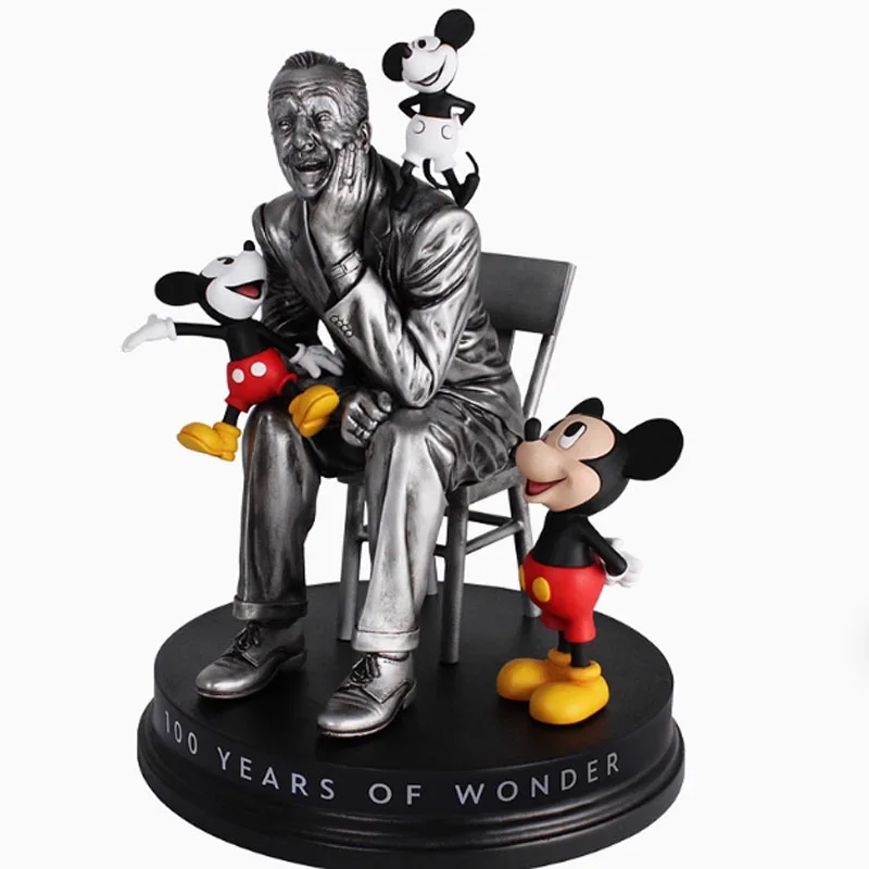 ديزني الأصلي المرآب عدة ميكي ماوس 100th الذكرى زخرفة والت وميكي شخصيات كرتونية لعب للأولاد هدية نموذج