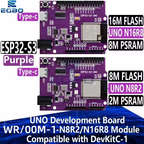 1~5PCS EGBO ESP32-S3 FOR UNO Development Board WR/00M-1-N8R2/N16R8 Module Compatible with