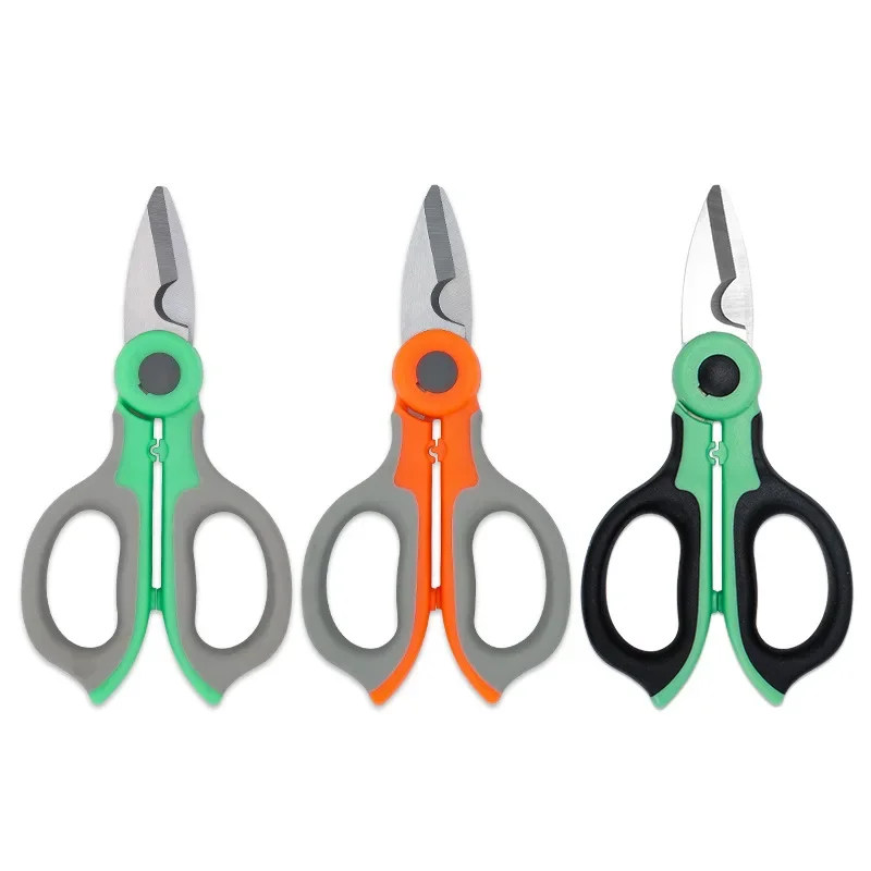 Imagem -02 - Swayboo- Cabeça Reta Eletricista Scissor pp Tpr Handle Fio de Ferro Tesoura de Pesca Linha Cabo Multitool Aço Inoxidável