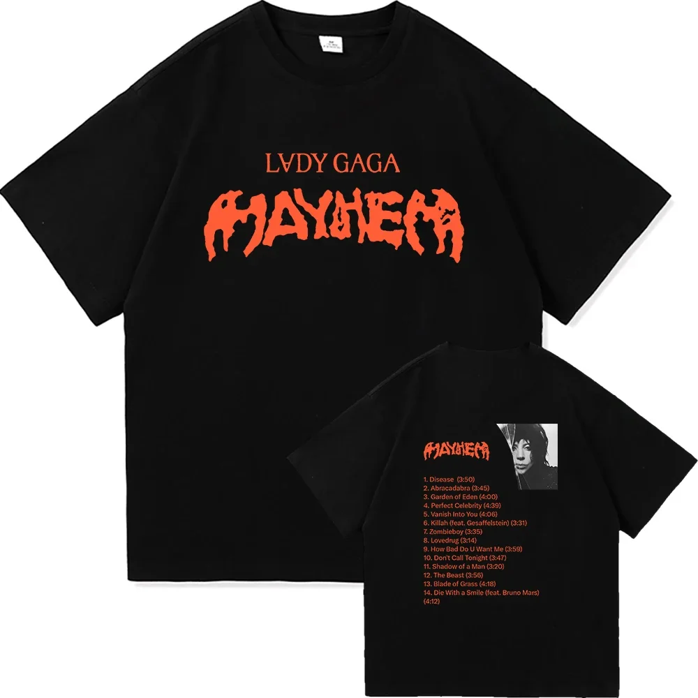

Lady Gaga Mayhem TShirt 2025 New Album Fashion Men/women Clothing Retro Harajuku High Quality Clothes for Fans TShirts