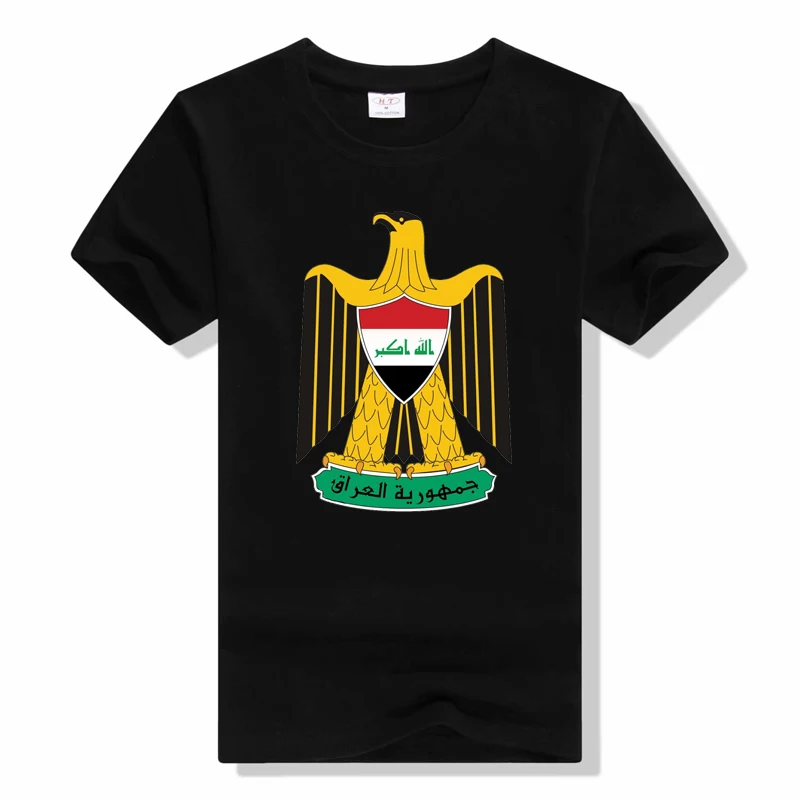 New Fashion Coat of arms of Iraq Bundesadler Print Men's T-Shirt For Men Short Sleeve O Neck Cotton Casual Top Tee