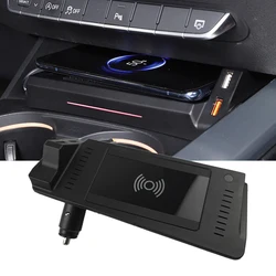 15W Fast Phone Holder Charging Car Wireless Charger For Audi A4 B9 A5 S4 RS4 2018 2019 2020 2021 Accessories Trim