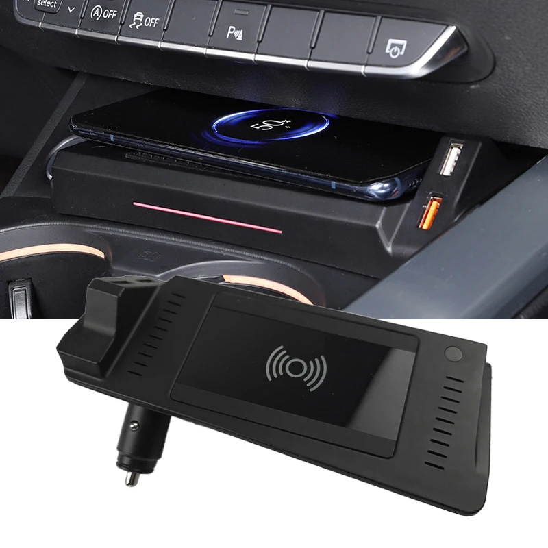15W Szybki uchwyt na telefon Ładowarka samochodowa bezprzewodowa do Audi A4 B9 A5 S4 RS4 2018 2019 2020 2021 Akcesoria Wykończenie