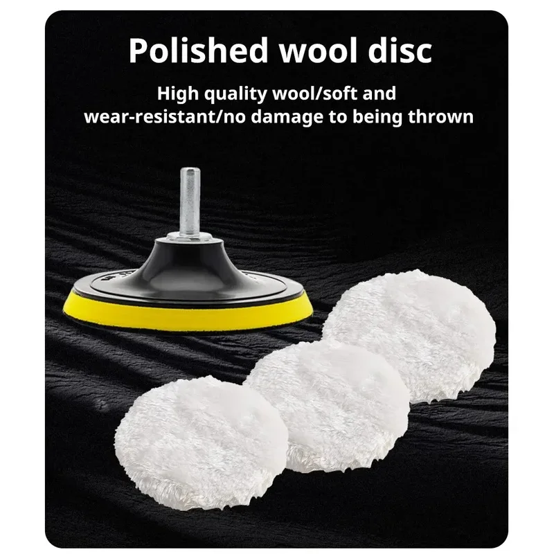 5 pz 3 pollici kit di lucidatura tampone per lucidatura auto ceretta spugna disco ruota di lana auto cura della vernice lucidatore tamponi gadget per auto