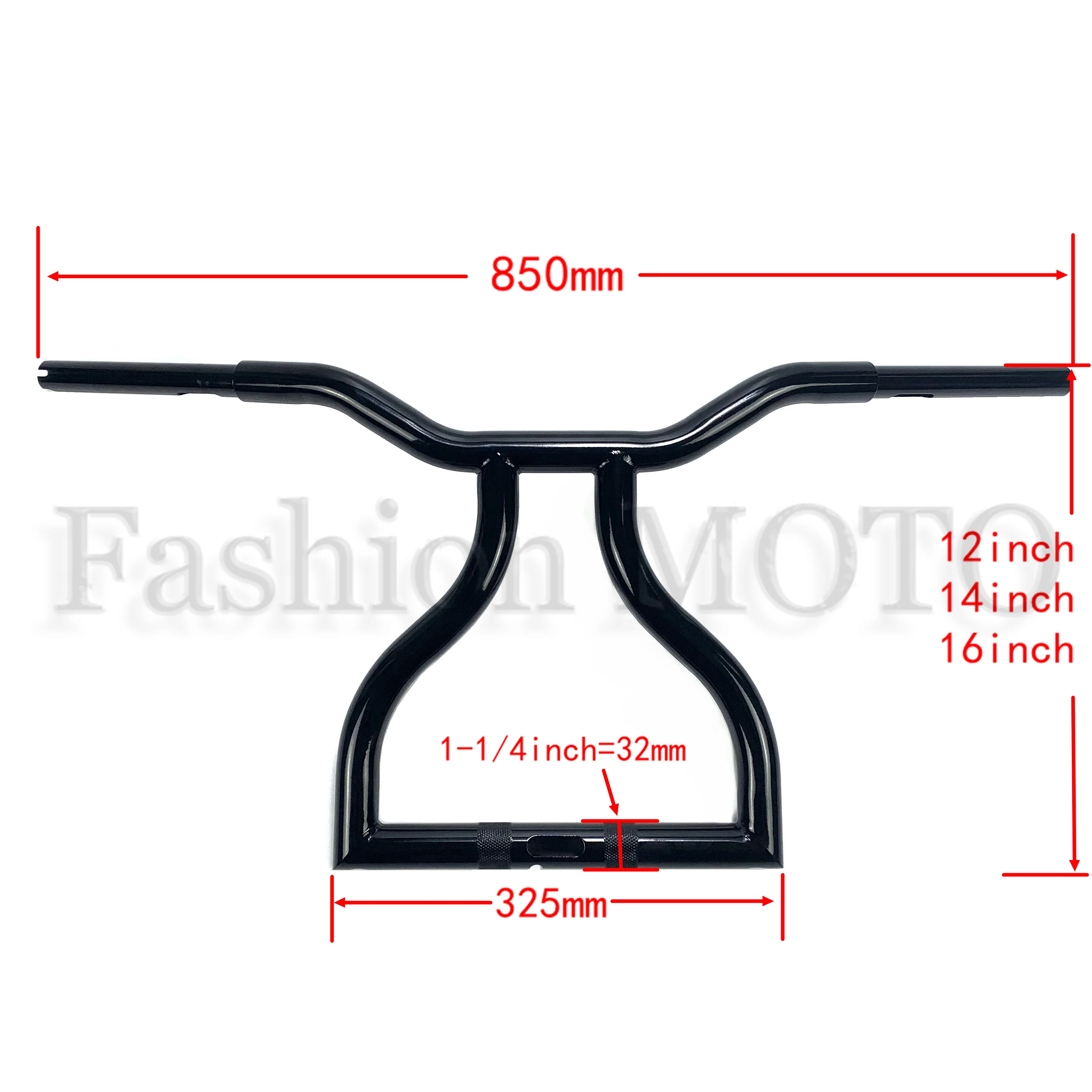 Manubrio moto 32mm 1-1/4 pollici Ape Hanger T Bar per Harley Road Glide 2014-2023 Volante moto Nero