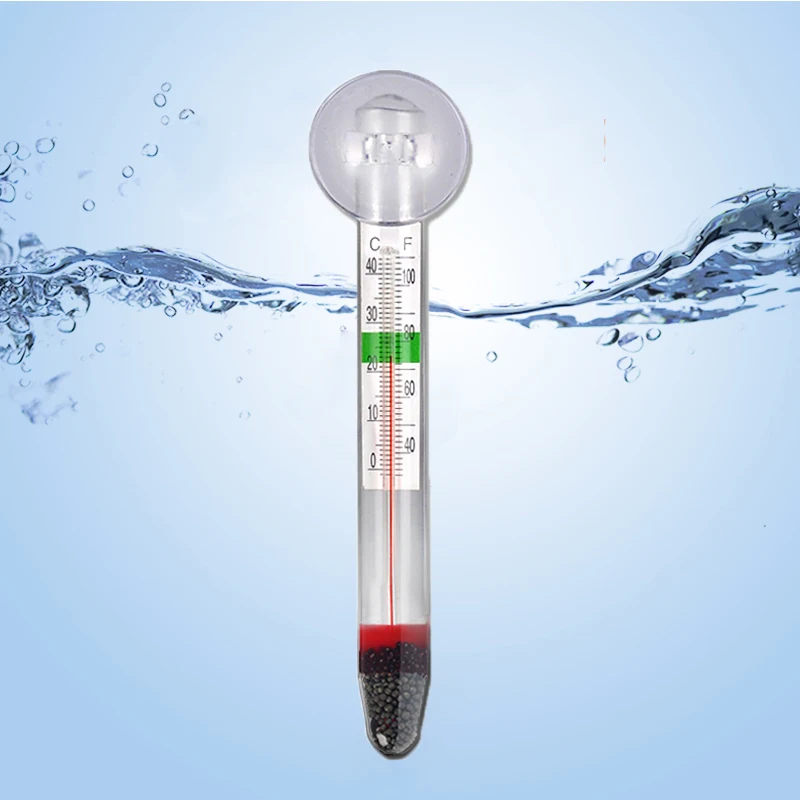 

Aquarium Thermometer Submersible Glass Fish Tank Accessories for Water Temperature Measurement Waterproof with Suction Cup