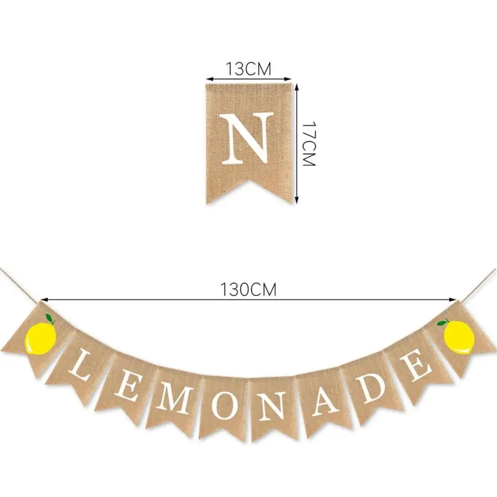 Baby Shower Backdrop Burlap Lemon Hanging Flag Layout Banner Party Decoration Bunting Garland