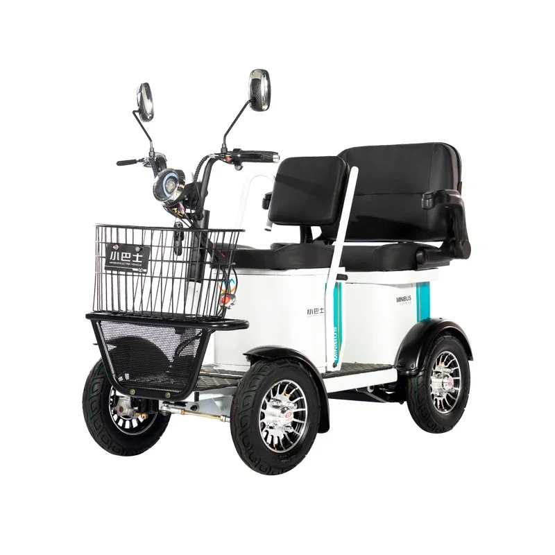 for Elderly People Electric four-wheel mobility scooter with shed to pick up children family sightseeing car