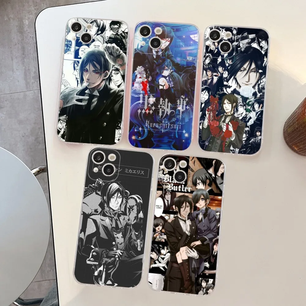 

Black Butler Phone Case Silicone Soft for iphone 15 14 13 12 11 Pro Mini XS MAX 8 7 6 Plus X XS XR Cover