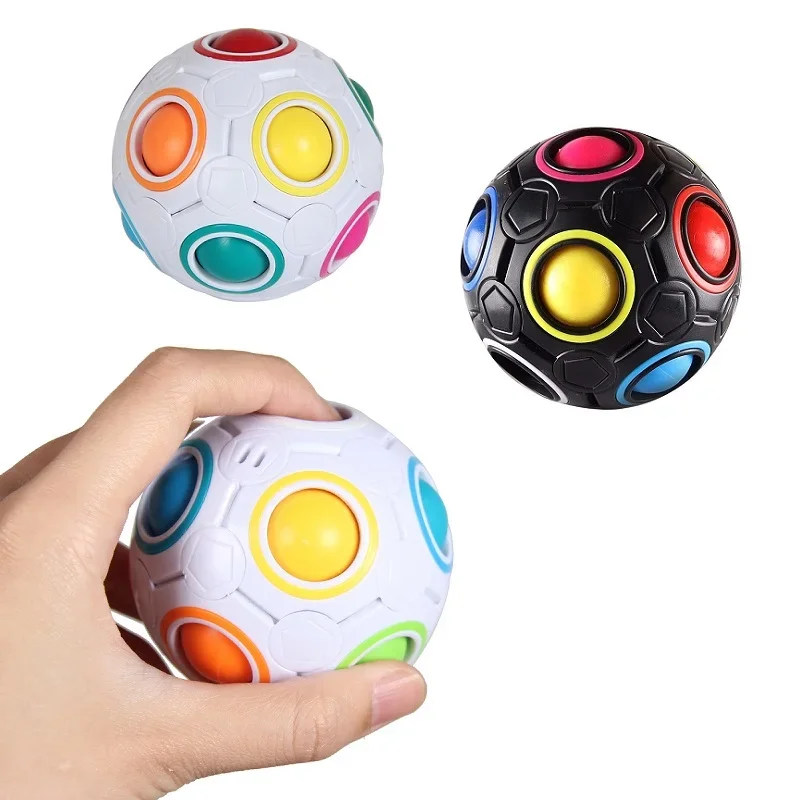 Magic Rainbow Ball Cube Antistress Rainbow Ball Speed Puzzle Montessori Toys Kids Adult Stress Reliever Toy Creative Gifts