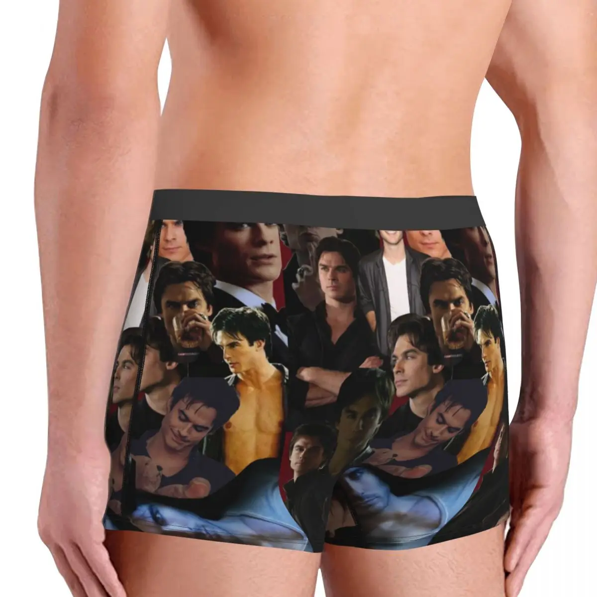 Damon The Vampire Diaries TV Show Man'scosy Boxer celana dalam, 3D printing Underwear, sangat berpori kualitas tinggi ide hadiah