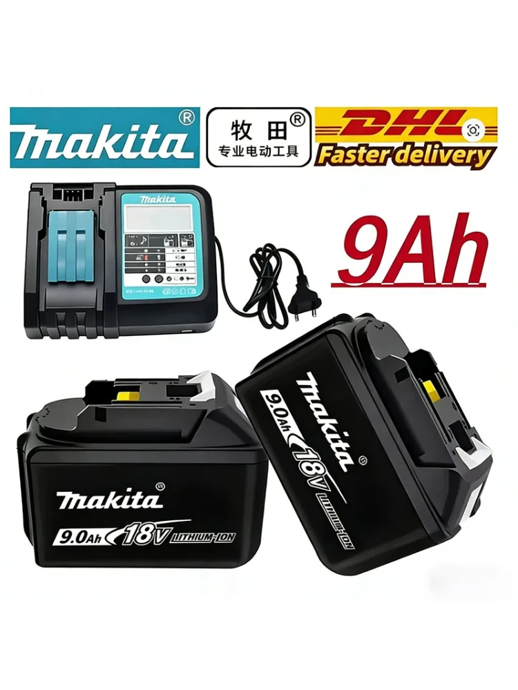 Makita 100% originele 18V 9Ah accu met grote capaciteit, geschikt voor haakse slijper, krachtige gereedschapsaccu + oplader + elektrische boormachine - afbeelding 2