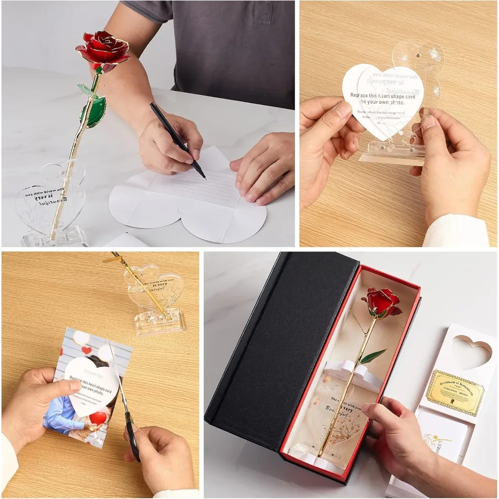 وردة إنفينيتي محفوظة من الراتنج - زينة زهور أبدية لهدايا أعياد الميلاد النسائية وعيد الأم