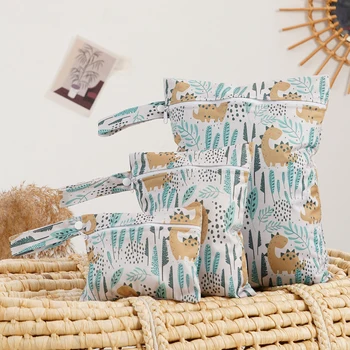 Elinfant3pcs couches en tissu sacs secs et humides imperméables réutilisables voyage plage piscine garderie articles pour bébé solide sac de sport de Yoga pour maillot de bain