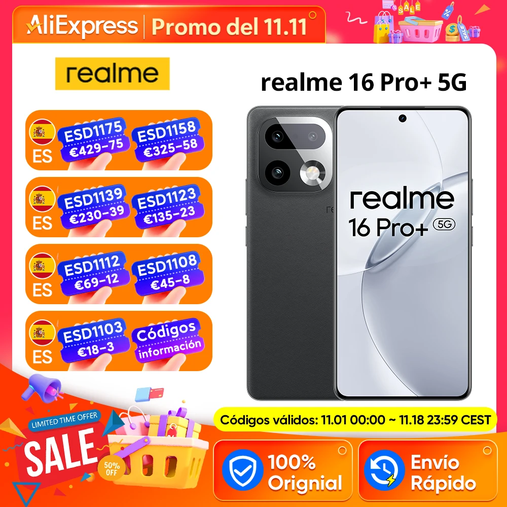 realme 16 Pro Plus Versión UE Teléfono, Smartphone 5G con Pantalla AMOLED 144Hz, Cámara 200MP OIS, Batería 7000mAh y Carga Rápida 80W, IP66/68/69, eSIM, NFC, Snapdragon® 7 Gen 4 - Imagen 7