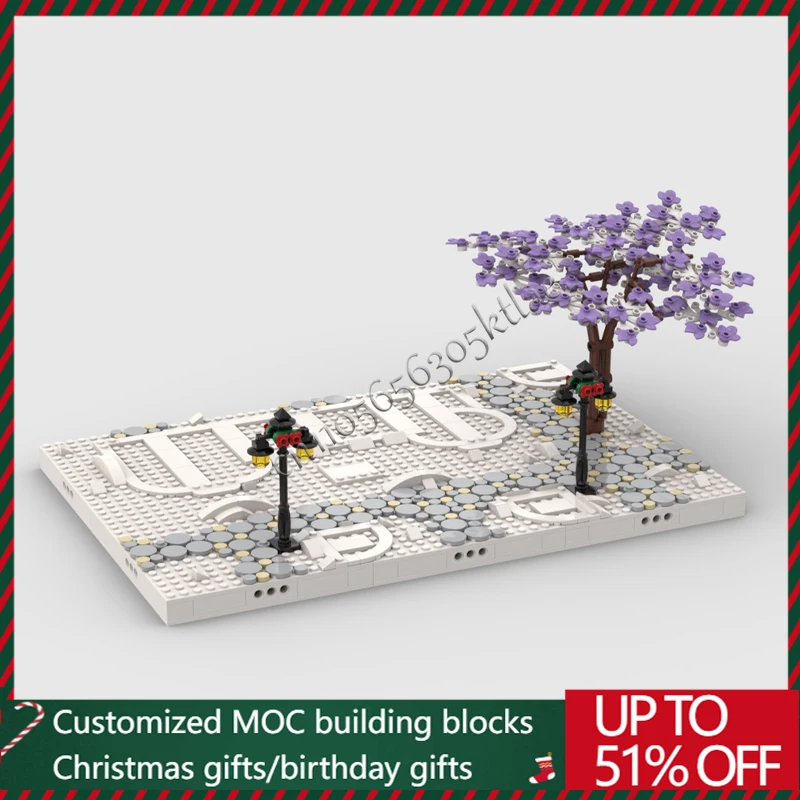 676 Parts MOC Christmas Series Post Office Model Building Block Bricks DIY Creative Assembly Set Educational Toys Surprise Gifts