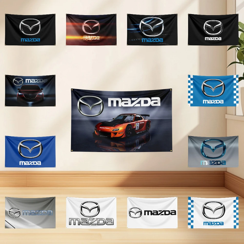 

3x5ft M-Mazdas#1 Flag Professional Car Motorcycle Flag Polyester Digital Printing Cars Flagge Banner For Decoration Garage