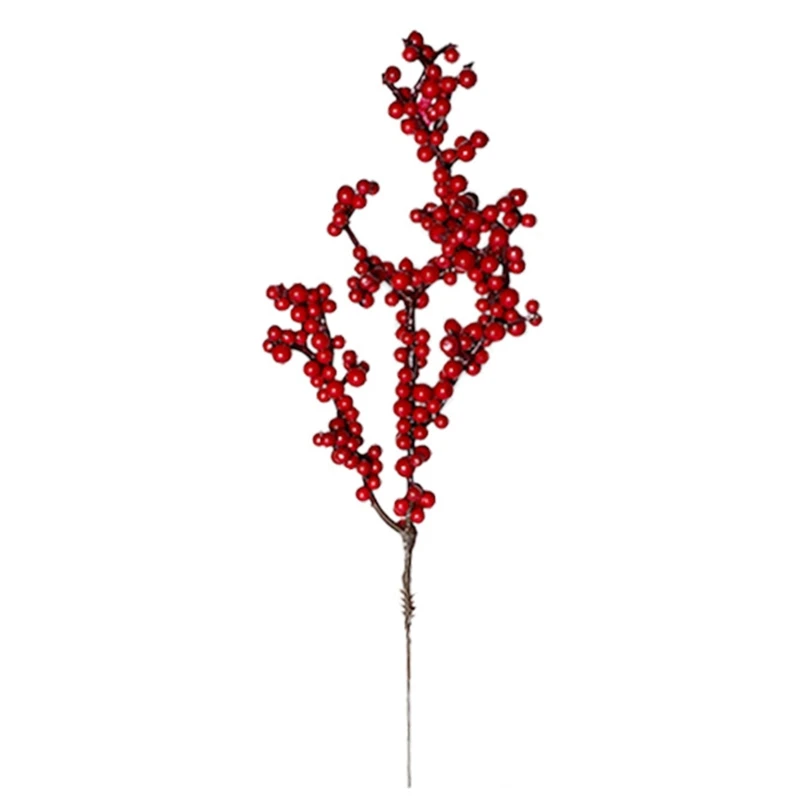 

E8BD Artificial Berry Stems Picks Christmas Berries Branches for Christmas Tree Wreath Decorations Crafts Spring Festival