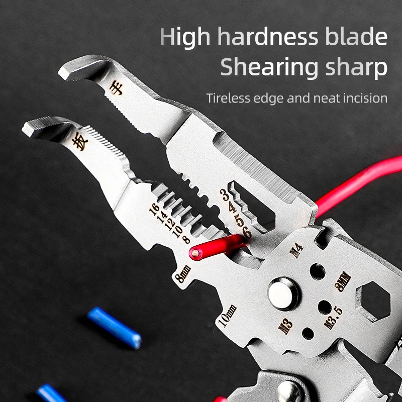 Electrician Specific Wire Stripping Pliers Multifunctional Electricians Maintenance Anti-Slip Stripper Cable Crimper Pliers Tool