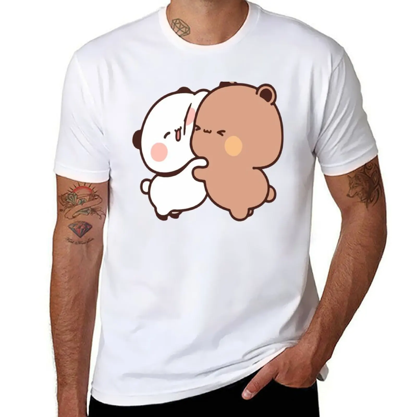 

Bear and Panda Bubu Dudu Balloon T-Shirt Casual Simple Design Short Sleeve Shirt