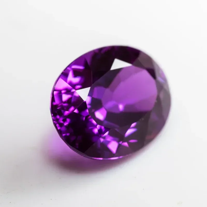 Lab Grown Sapphire Purplish Red Color Oval Shape Charm Beads for Diy Jewelry Making Bracelet Material Selectable AGL Certificate