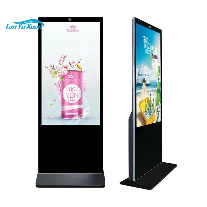 43 55 inch Indoor Free Standing capacity touch screen kiosk digital signage and displays with face recognition