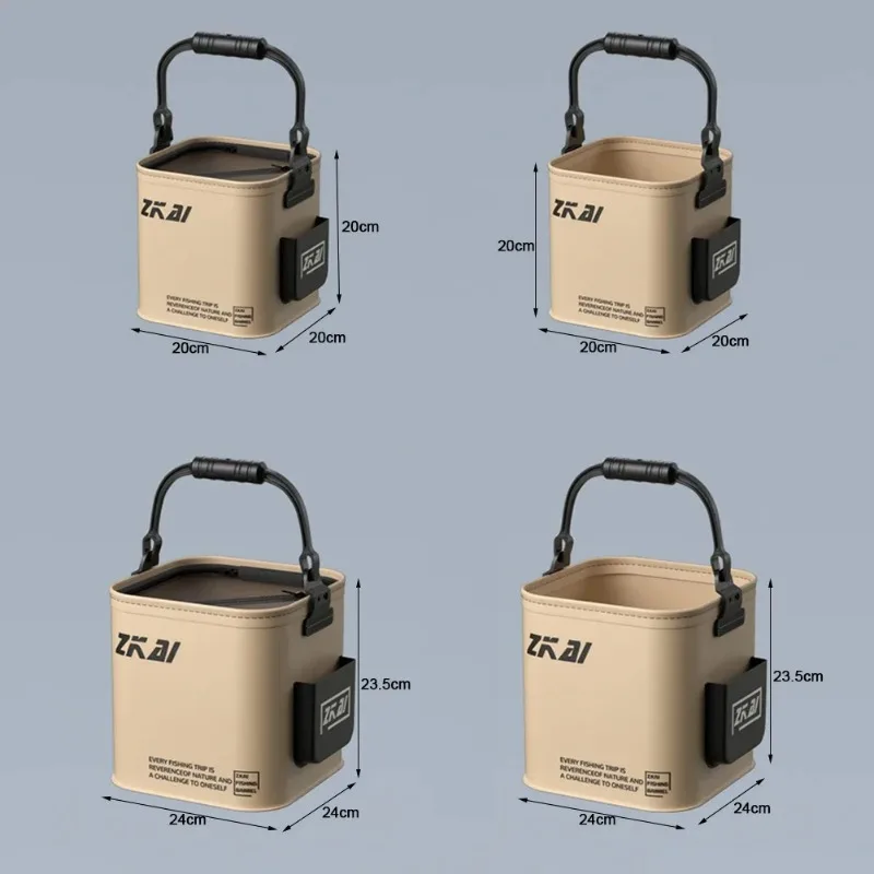 8L/13L Foldable Fishing Bucket Outdoor Sturdy Hand Carry Fish Bucket Large Capacity Carrying Bucket Camping Fishing Buckets image 4