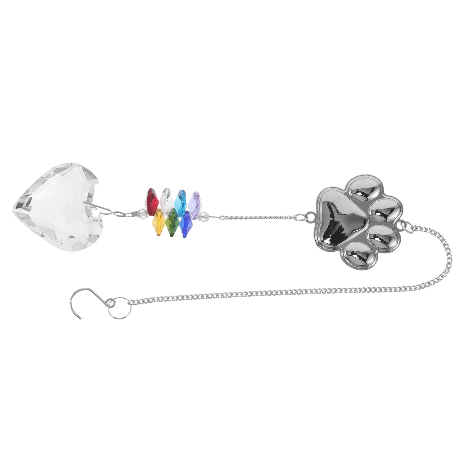 

Crystal Wind Chime: Heart Shaped Glass Sun Catcher Pendant For Window Garden Balcony Outdoor Hanging Ornament Light Refraction