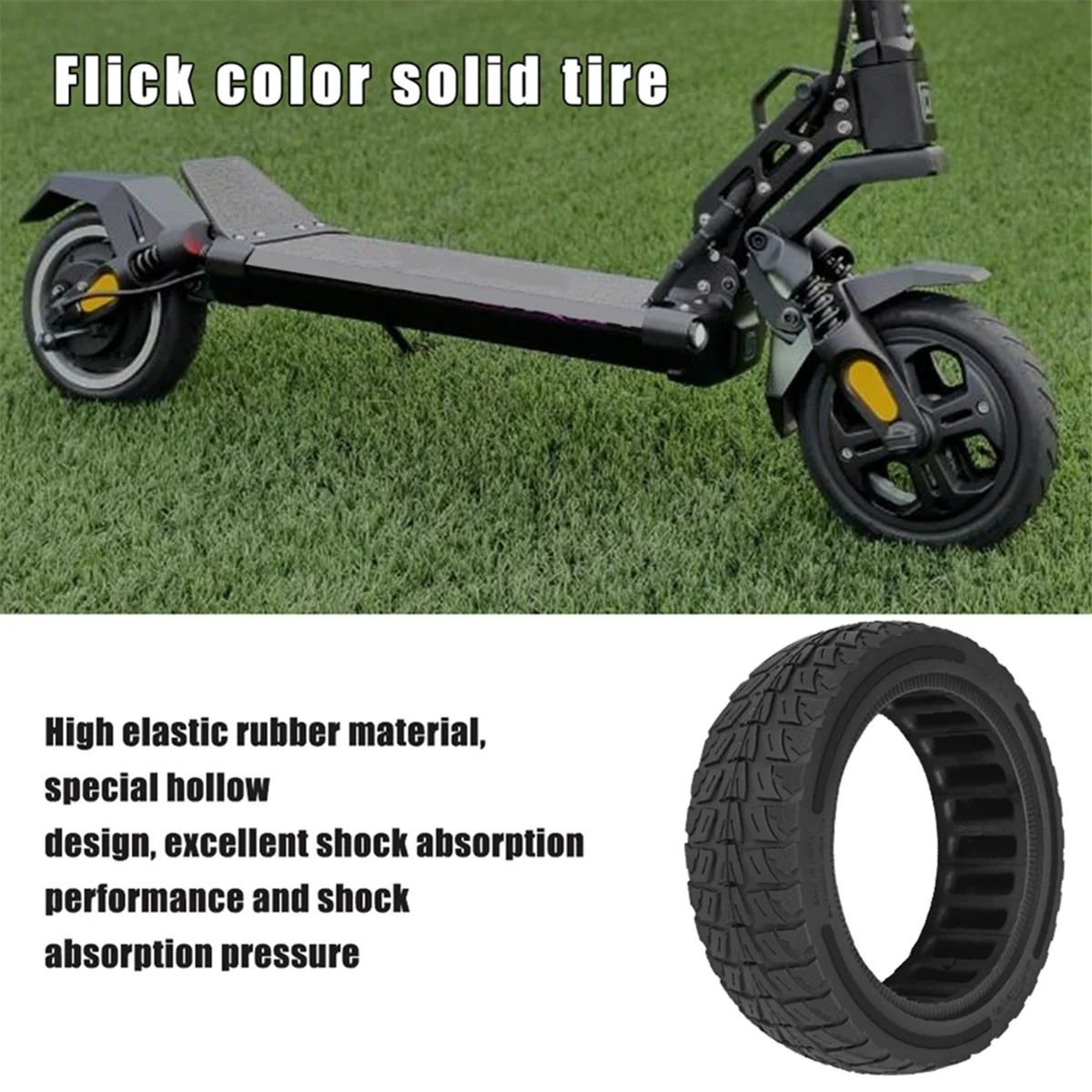 8.5 X 2.5 Solid Tire Electric Scooter Wear-Resistant Off-Road Tyres for Dualtron Mini&Speedway Leger (Pro) -B