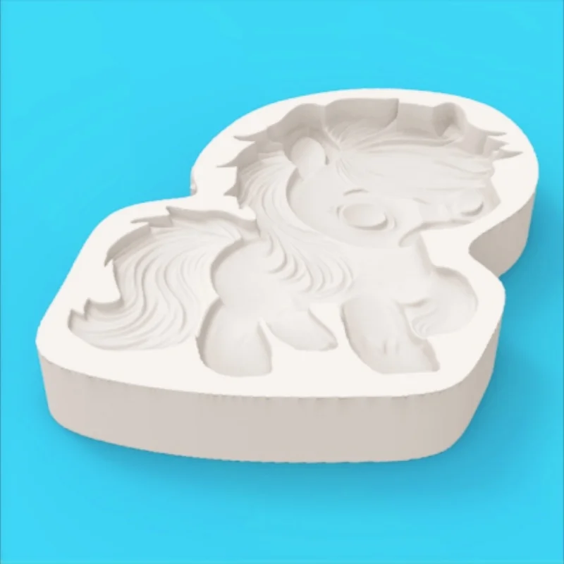 ​ ​ Healing-Themed Little Pony Mold with Big Eyes and Smiling Expression, Silicone Mold for Making Fondant Chocolate - view 5
