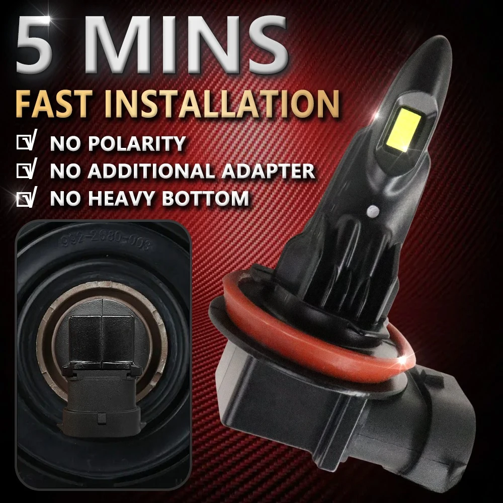 2pcs A52 Hot-Selling Car LED Headlight Plug-and-Play 1:1 H7 H4 H11 H1 H4 9005 Conversion Headlamp Bulb High and Low Beam Lights