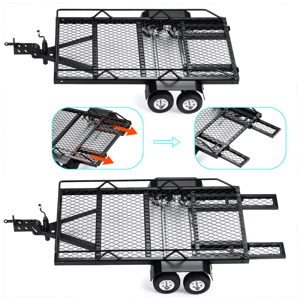 1/18 Metal Trailer Crawler Axial Carrier for1/18 UTB18 CAPRA,MST JIMNY TRX4M Spray Paint Truck RC Parts Frame KIT TRA24X