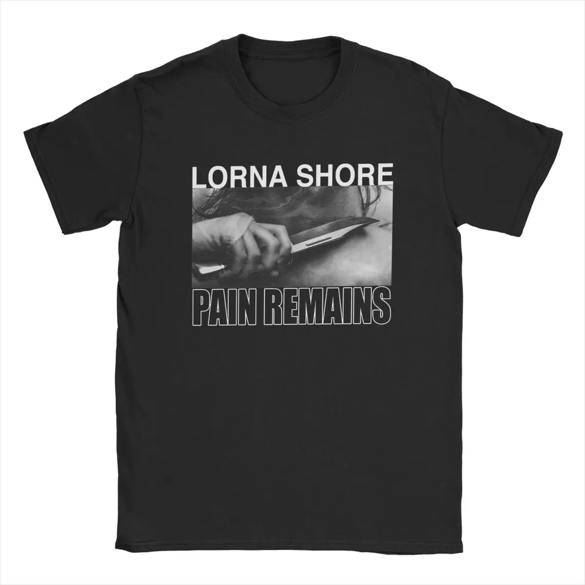 Men T-Shirt Lorna Shore Pain Remains Awesome 100% Cotton Tee Shirt Short Sleeve Metal Band T Shirt Round Collar Clothing Unique