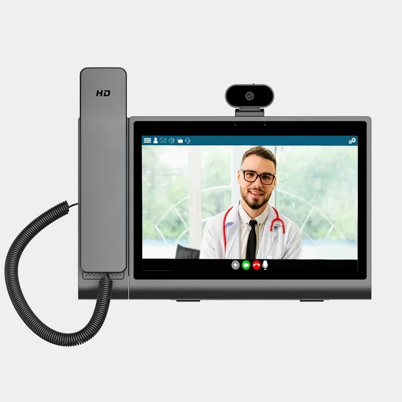 Conference Terminal 10-1 Inch HD Video Office Meeting Android 12 Ethernet POE Port IP Phone Noise Filtering WiFi6 Voip Phone