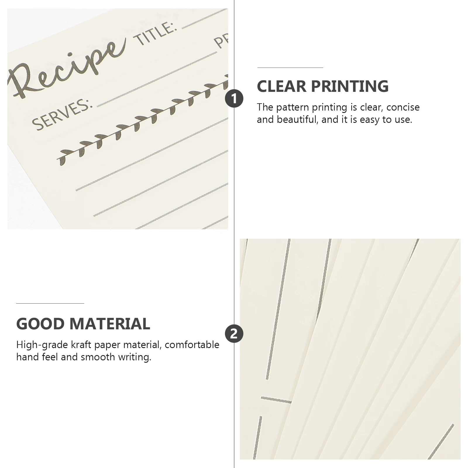 

10pcs Kraft Decorative Recipe Paper Daily Cooking Note Cards Cards Food Accessory Smooth Kitchen Tool